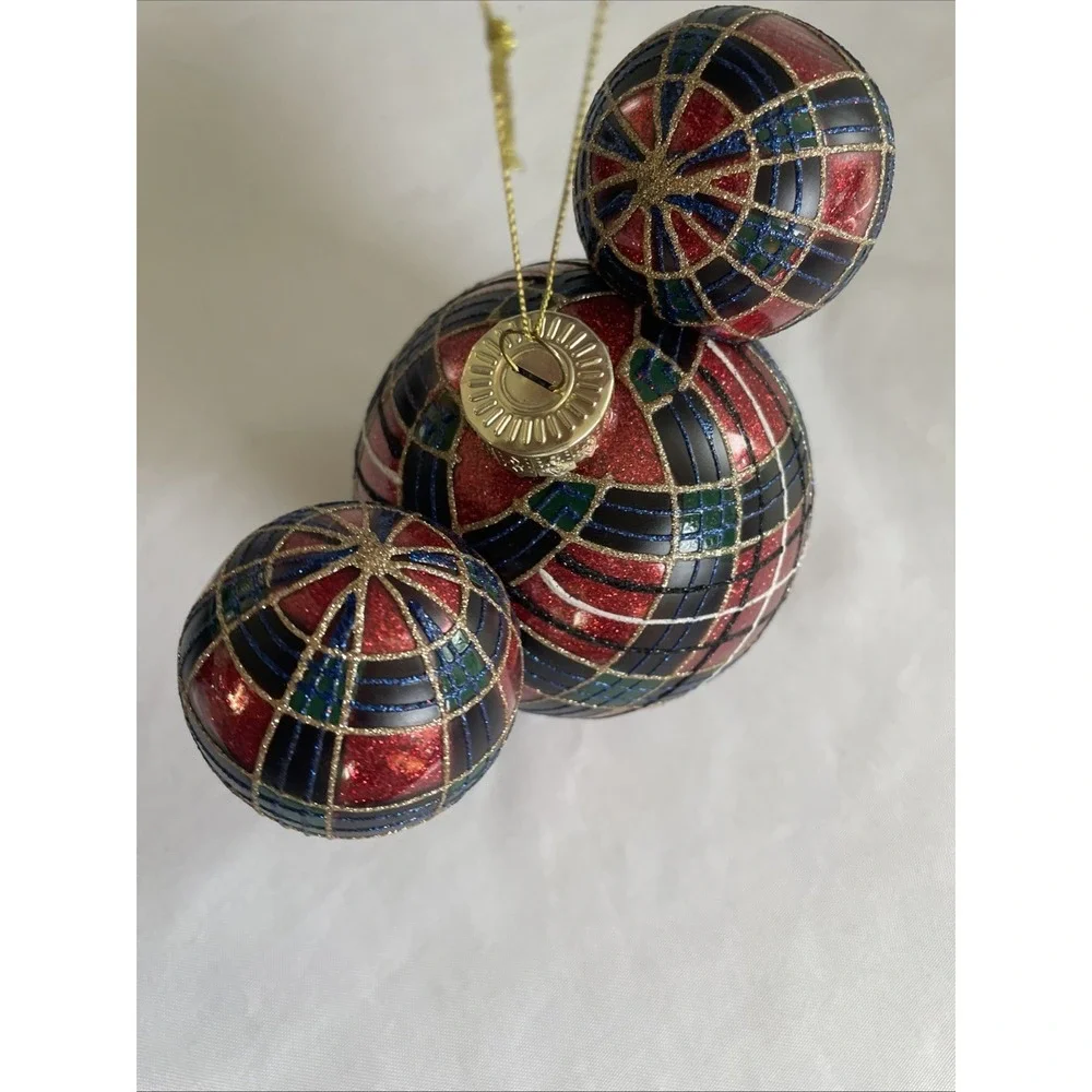 2023 Disney Mickey Mouse Icon Glass‎ Ball Sketchbook Ornament Glittery Plaid Lrg